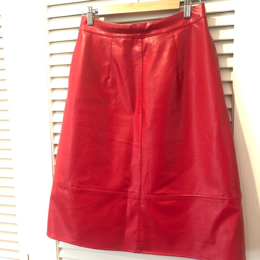 Anthropologie 4P faux leather midi skirt